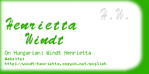 henrietta windt business card